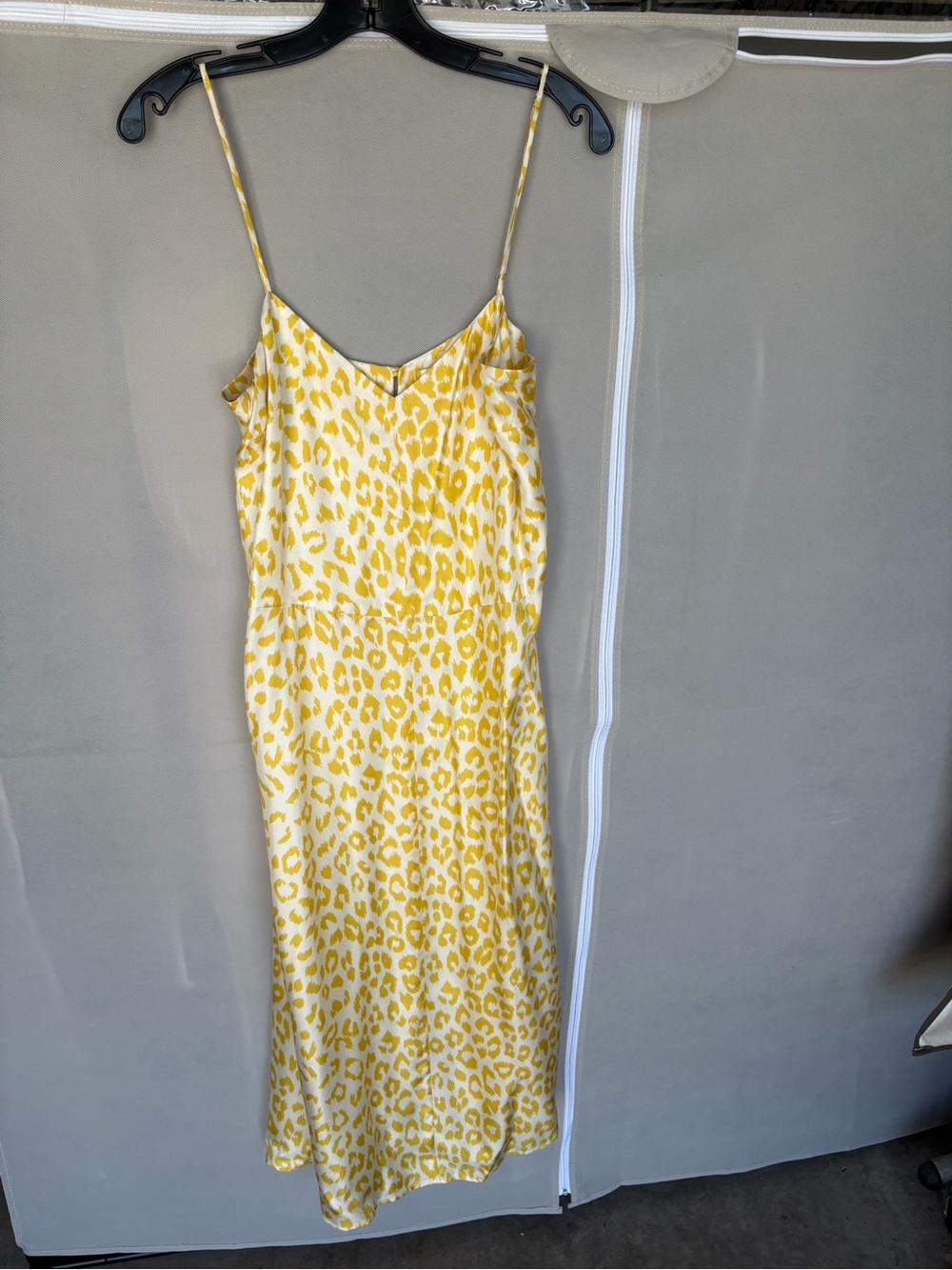 LA PRESTIC OUISTON - Yellow Leopard Print Slip Dress